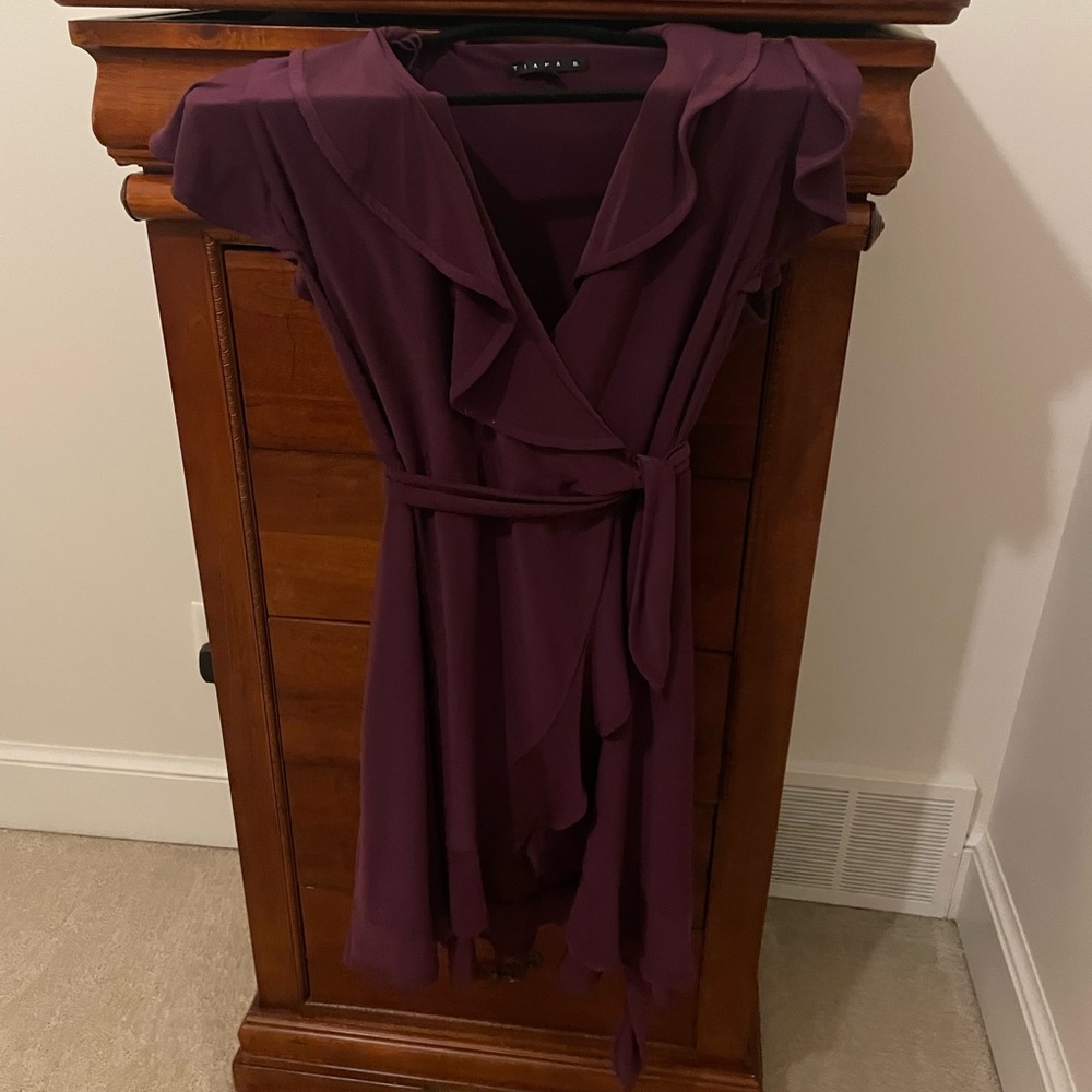 Eggplant colored wrap dress